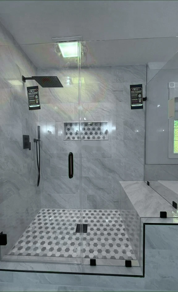 Walk-in shower after remodeling